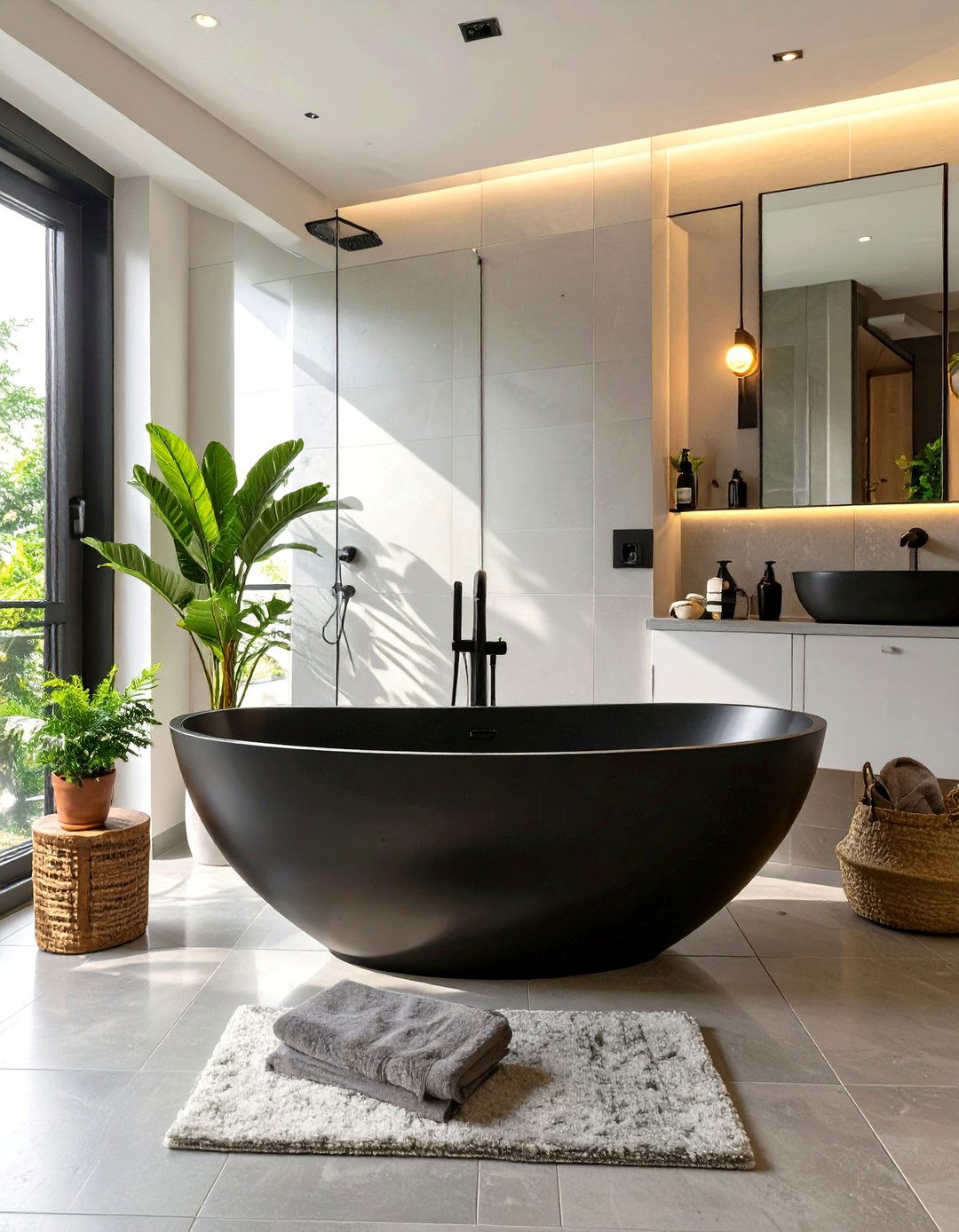 Modern Black Bathroom Tub Statement - 30 bathroom tub ideas