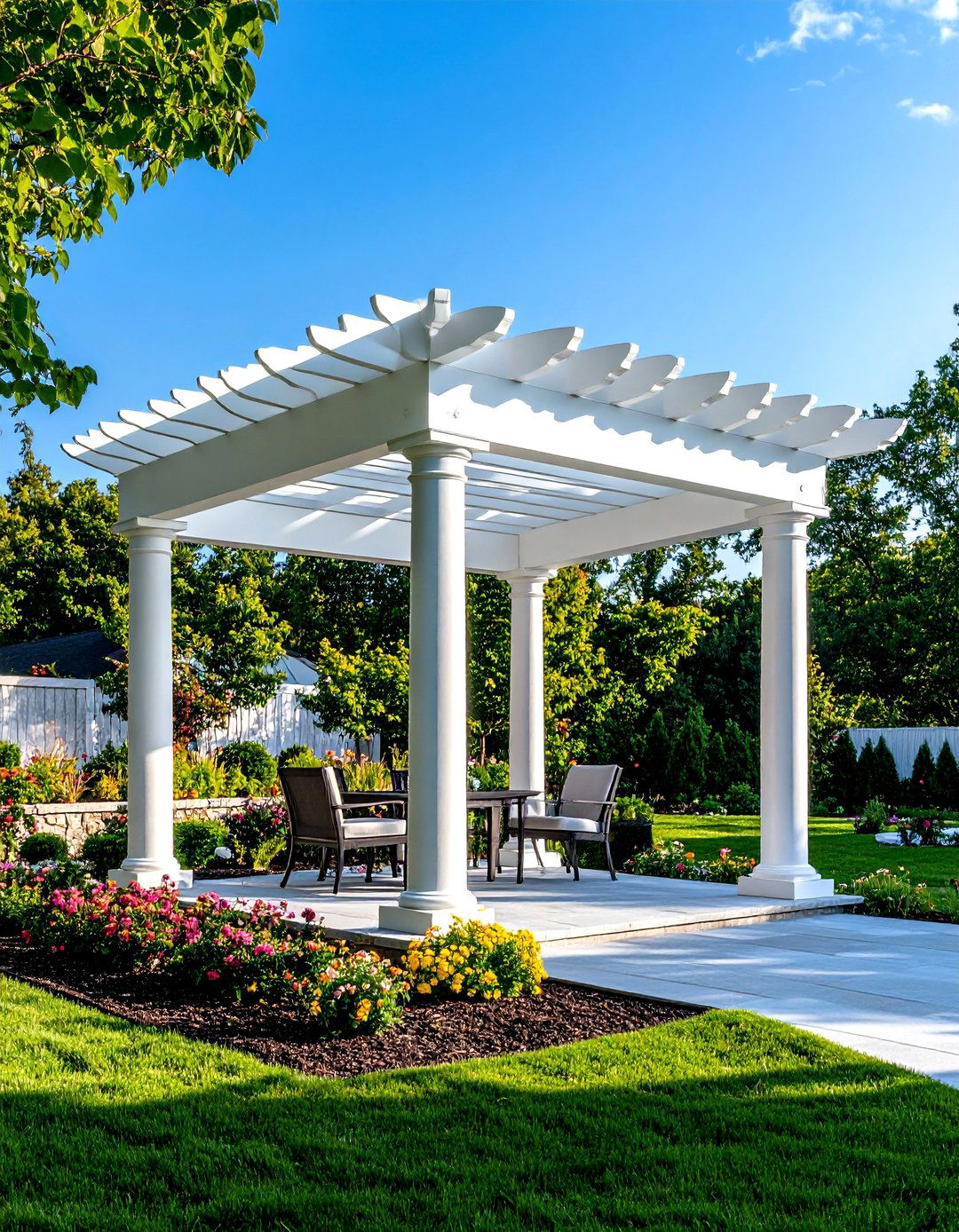 Modern Black Metal Pergola with a Retractable Canopy - 30 patio pergola ideas