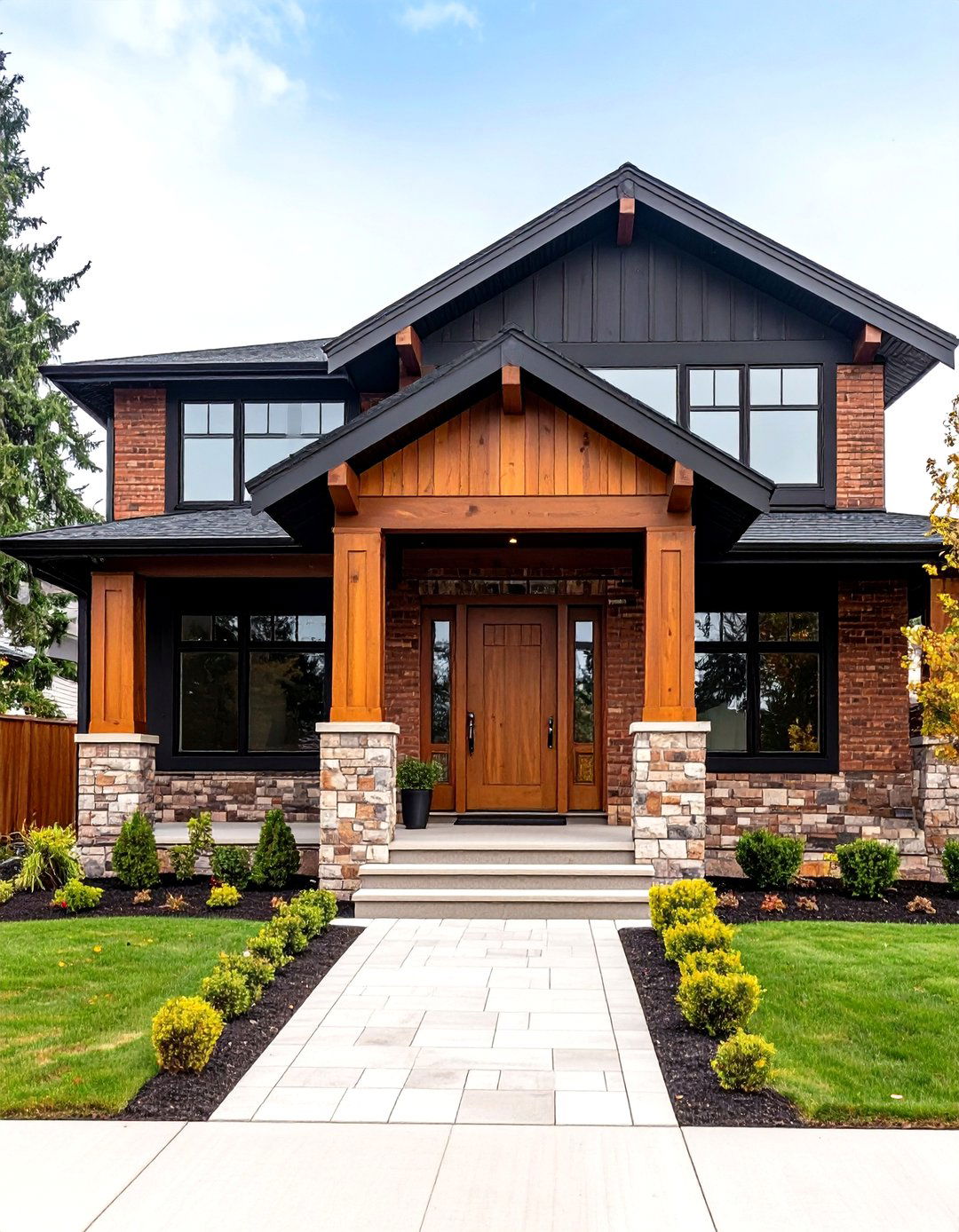 Modern Black Painted Brick House - 30 exterior brick paint color ideas