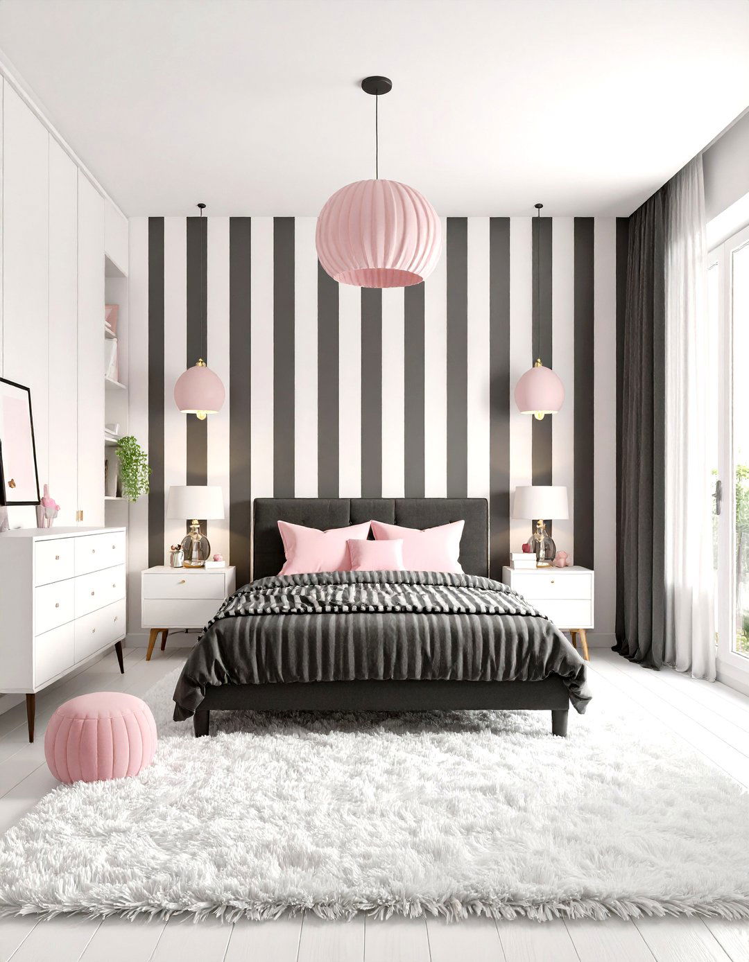 Modern Black and White Bedroom - 30 little girls room ideas