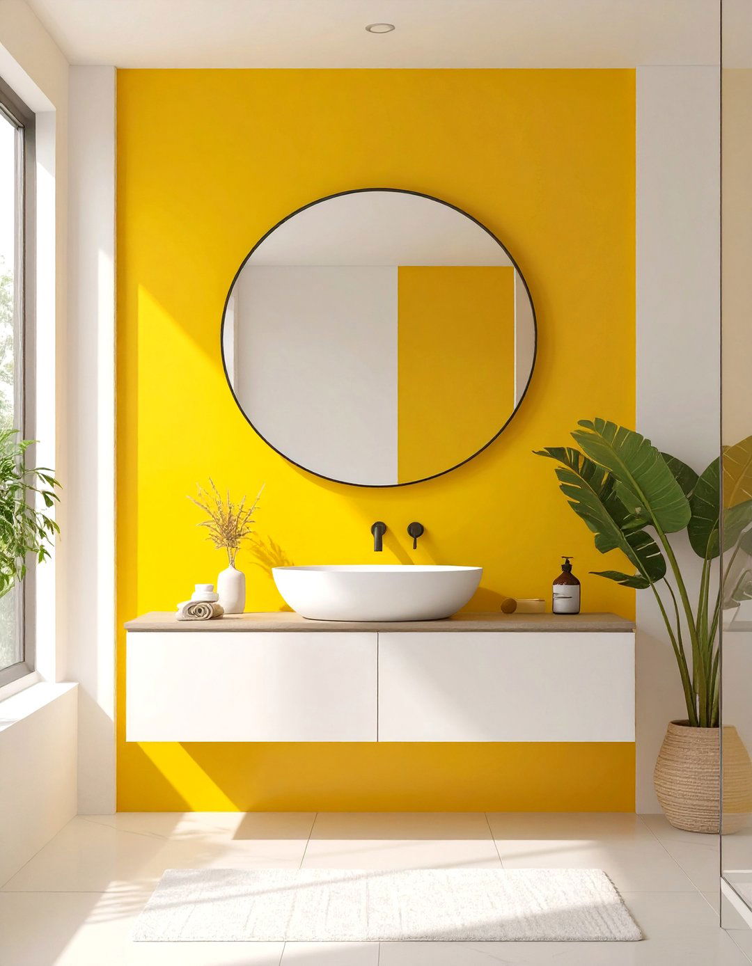 Modern Color Blocking Bathroom - 30 bathroom painting ideas