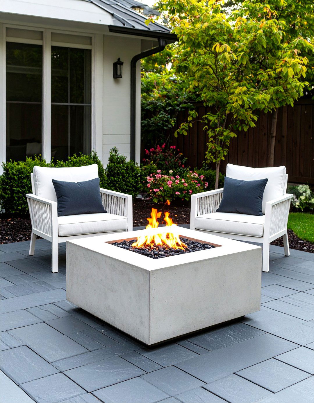 Modern Concrete Fire Bowl - 30 fire pit ideas for backyard