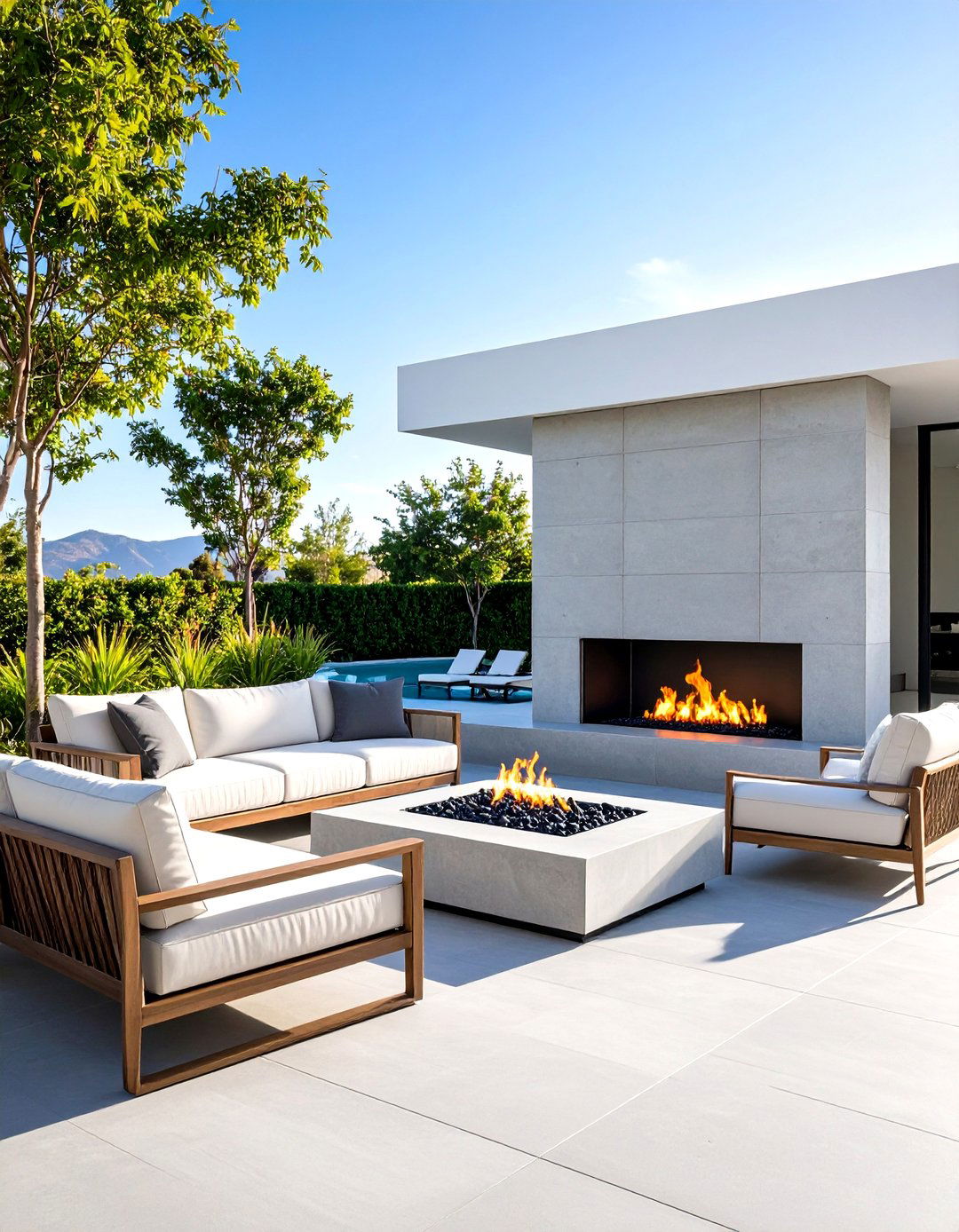 Modern Concrete Gas Patio Fireplace - 30 patio fireplace ideas