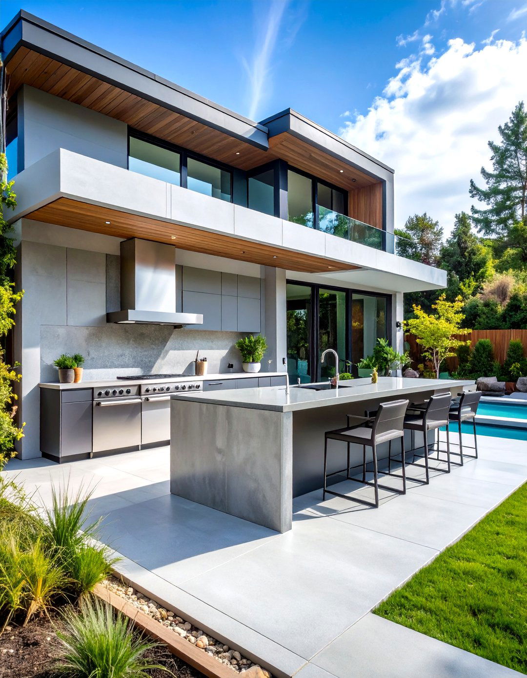 Modern Concrete Patio Kitchen - 30 patio kitchen ideas
