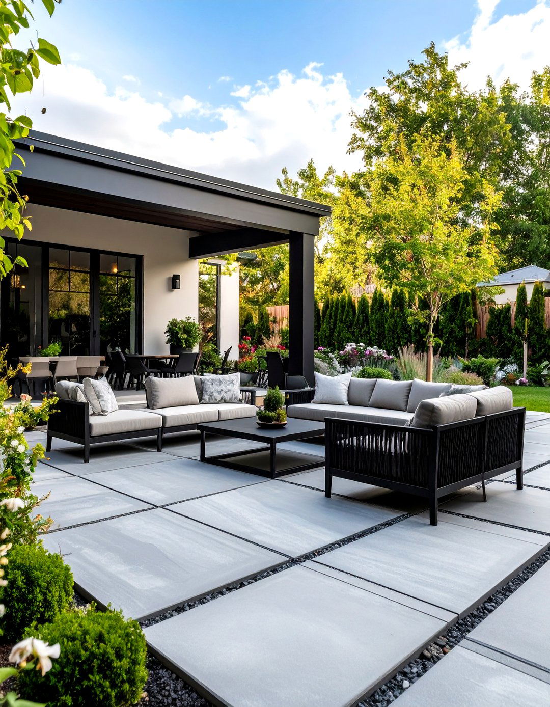 Modern Concrete Paver Patio - 30 patio landscape ideas