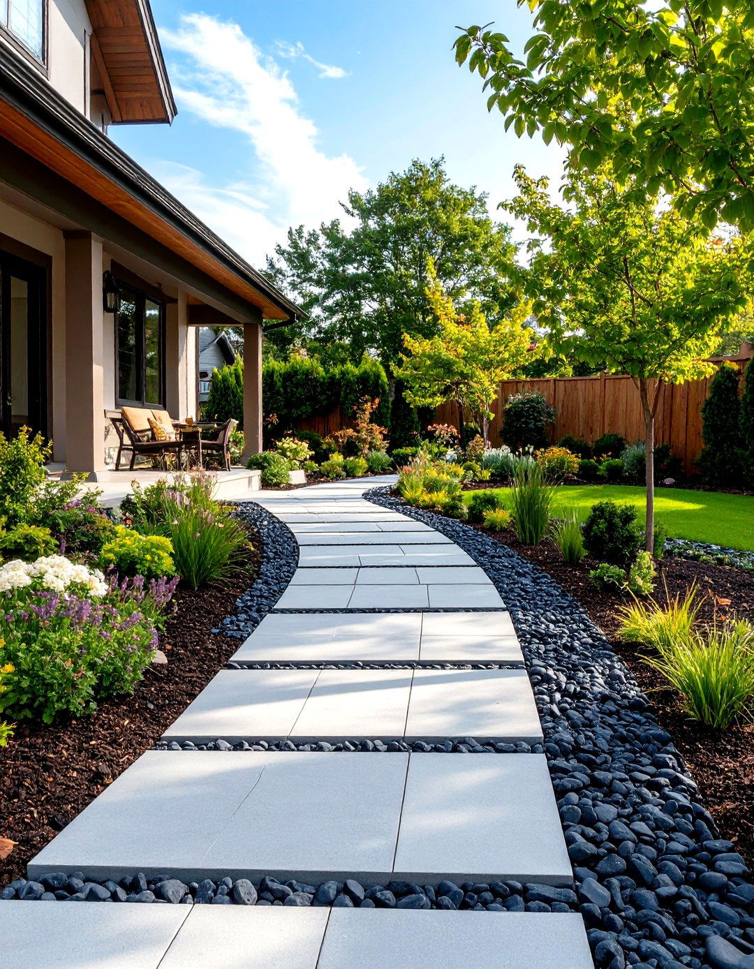 Modern Concrete Paver Walkway - 30 front yard walkway ideas