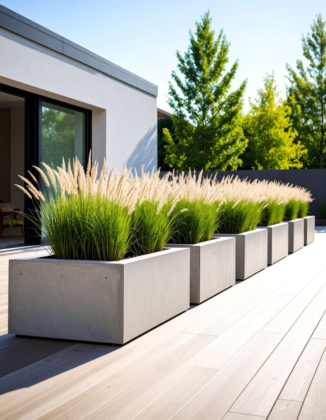 Modern Concrete Trough Garden - 30 above ground garden ideas