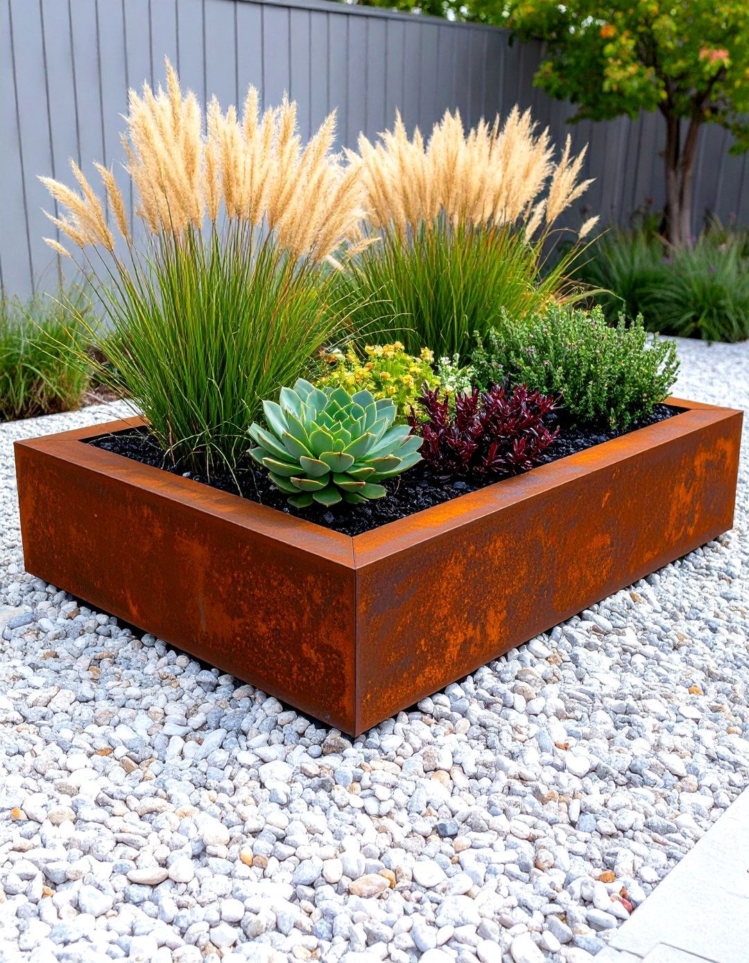 Modern Corten Steel Garden Bed - 30 garden bed design ideas