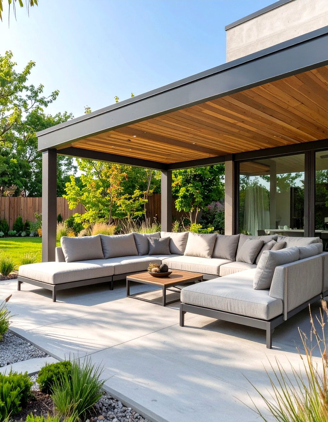 Modern Covered Patio with Minimalist Design - 30 outdoor covered patio ideas