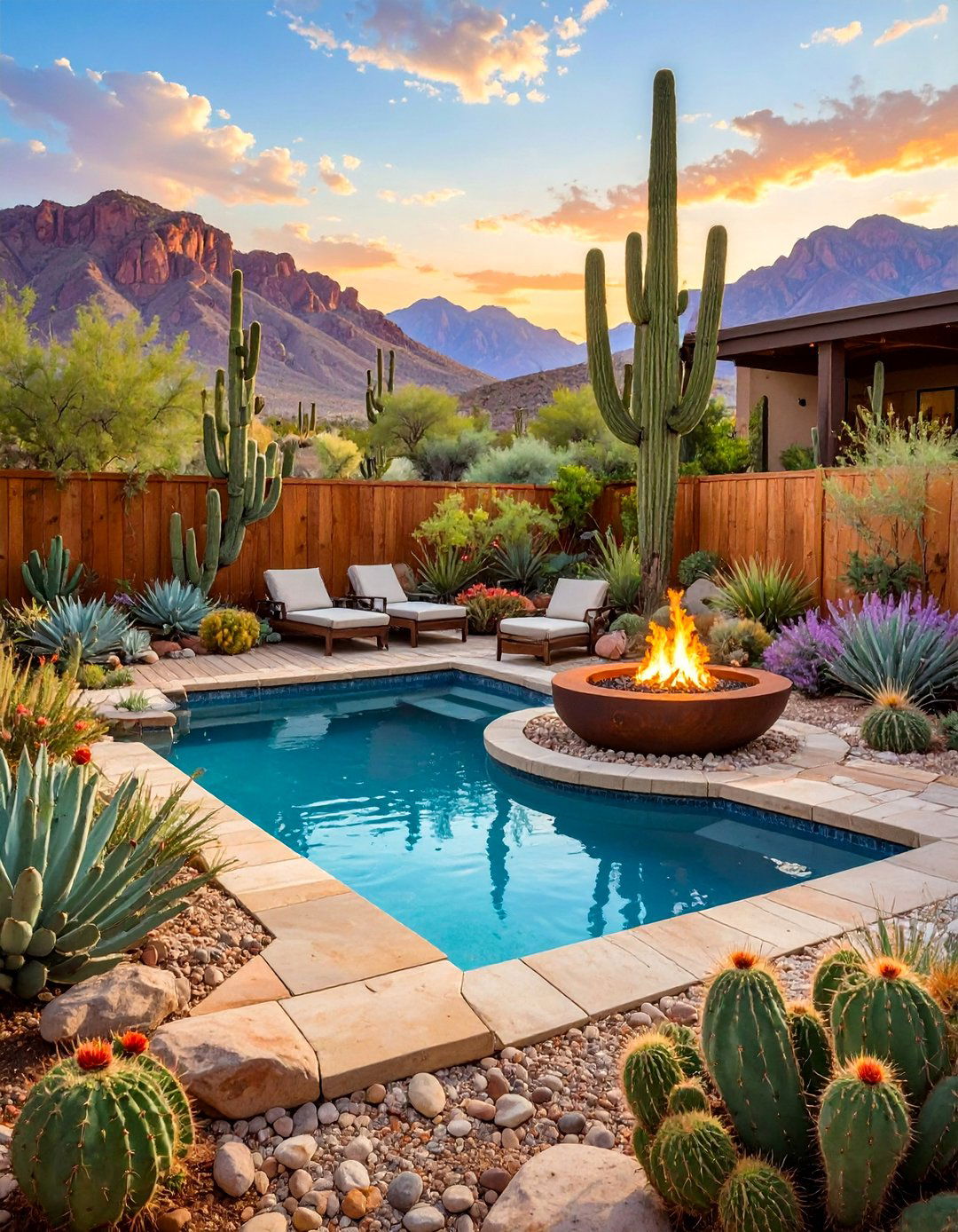 Modern Desert Landscaping with a Stock Tank Pool - 30 backyard stock tank pool ideas