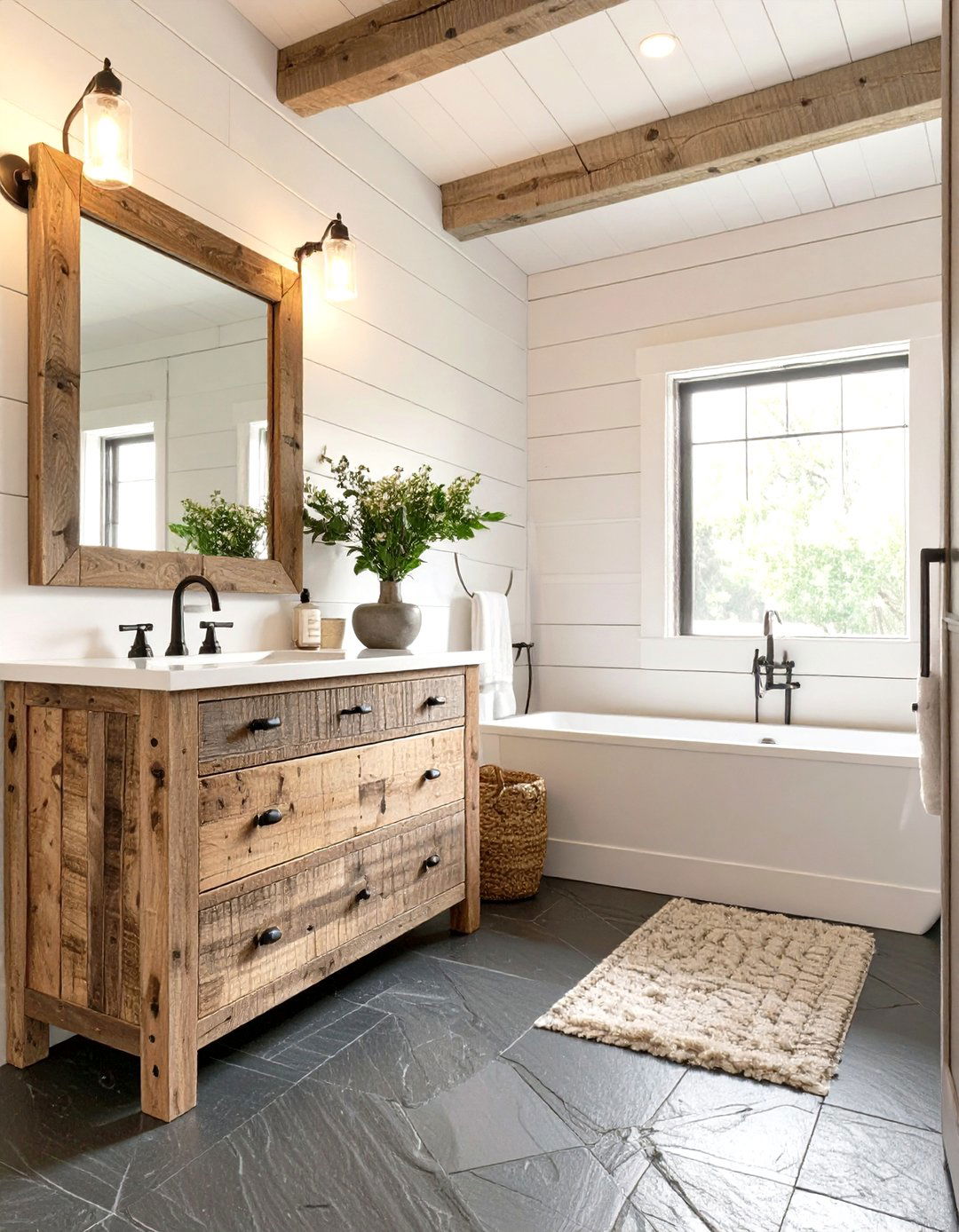 Modern Farmhouse Bathroom - 30 neutral bathroom ideas