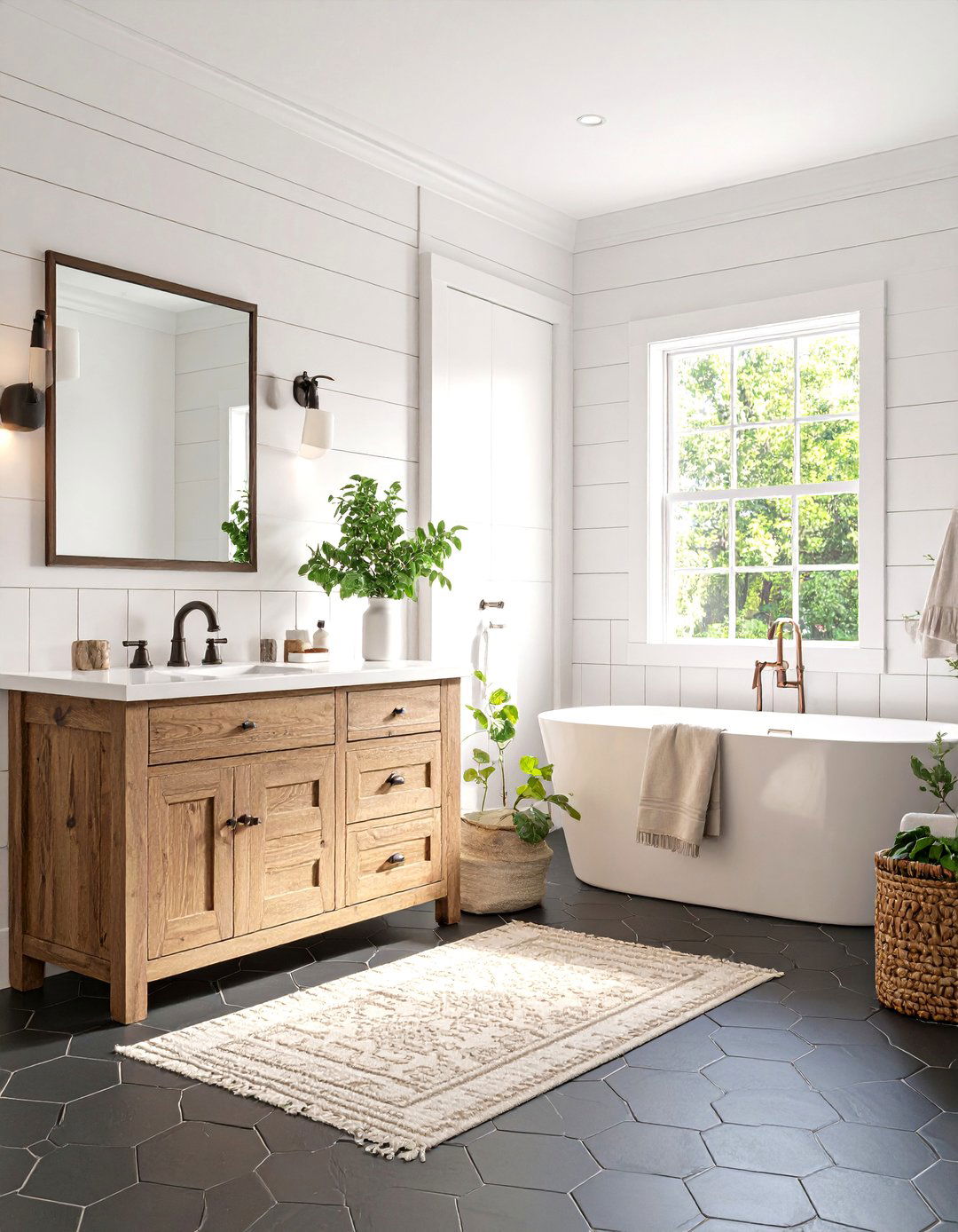 Modern Farmhouse Bathroom Charm - 30 3d bathroom design ideas