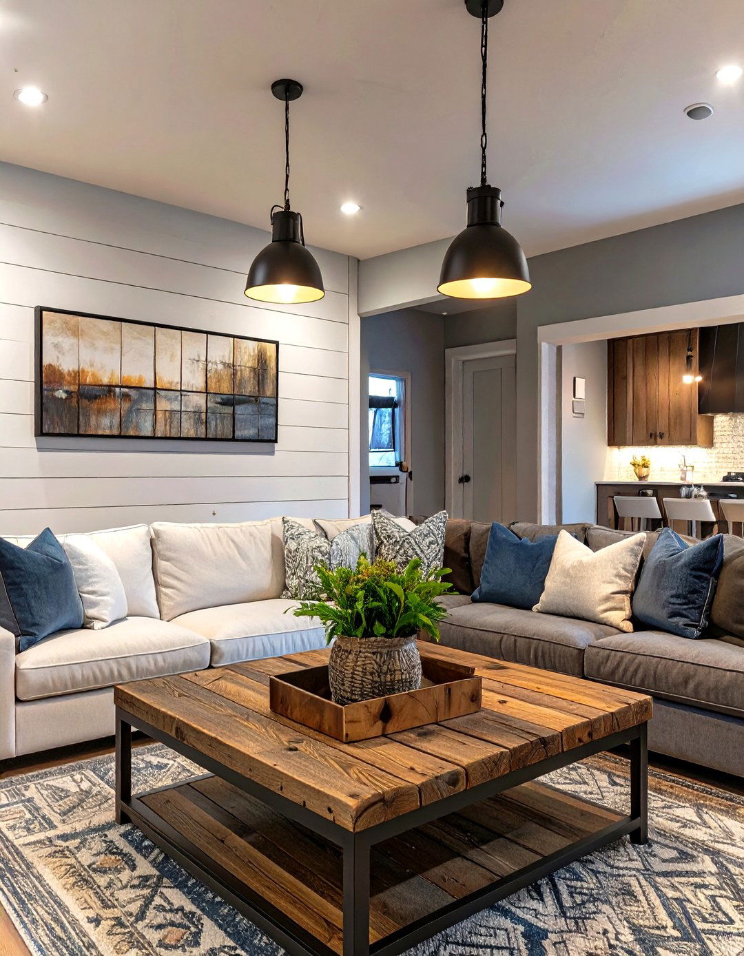 Modern Farmhouse Black White and Wood - 30 modern basement color ideas decorating