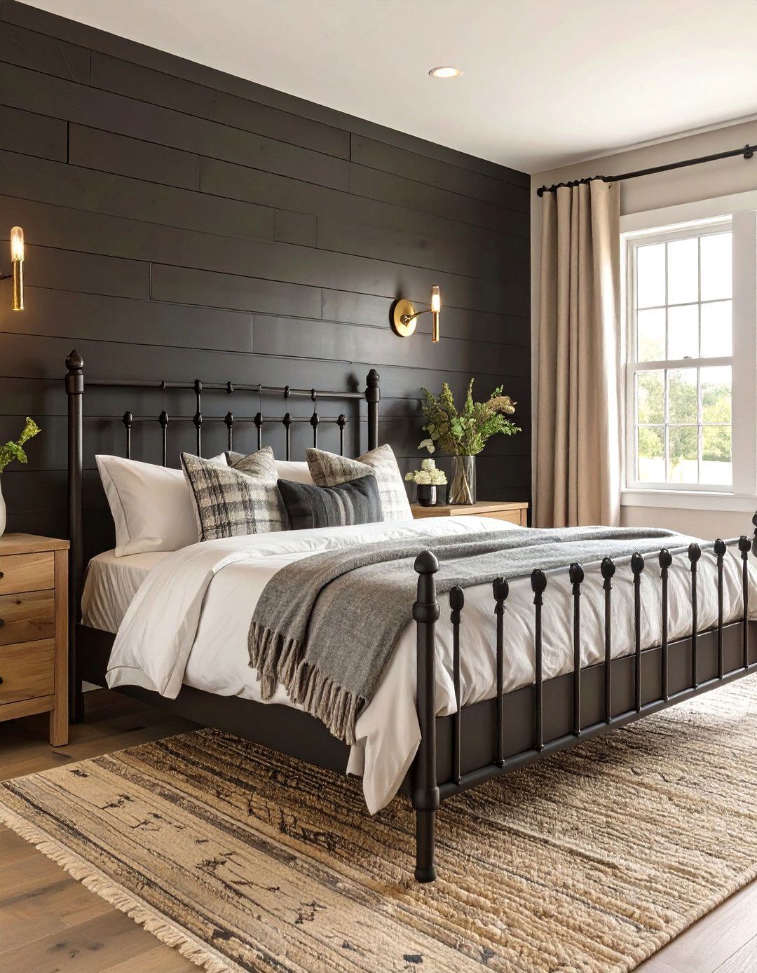 Modern Farmhouse Black and Gold Bedroom - 30 black and gold bedroom ideas