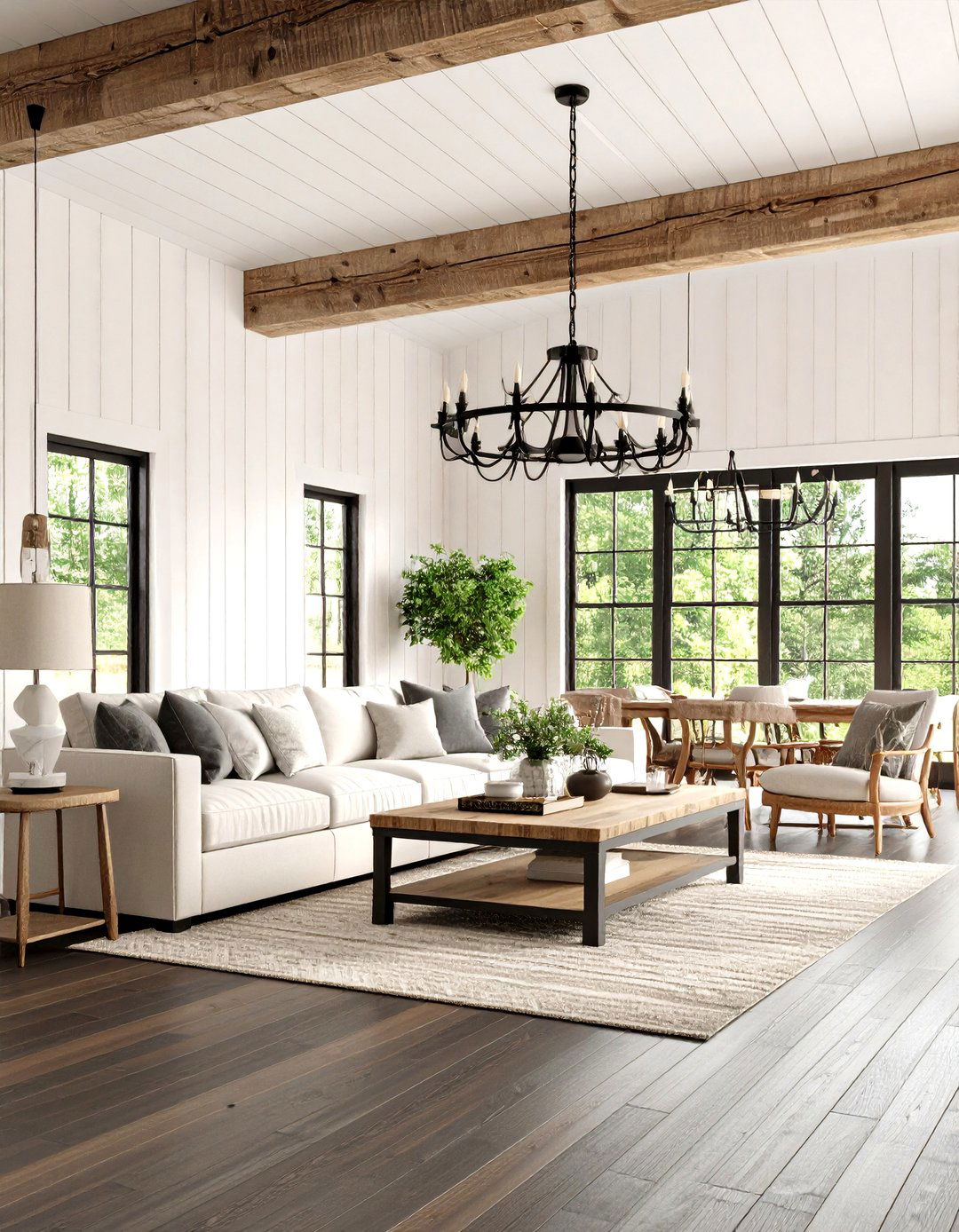 Modern Farmhouse Black and White - 30 interior design color palette ideas