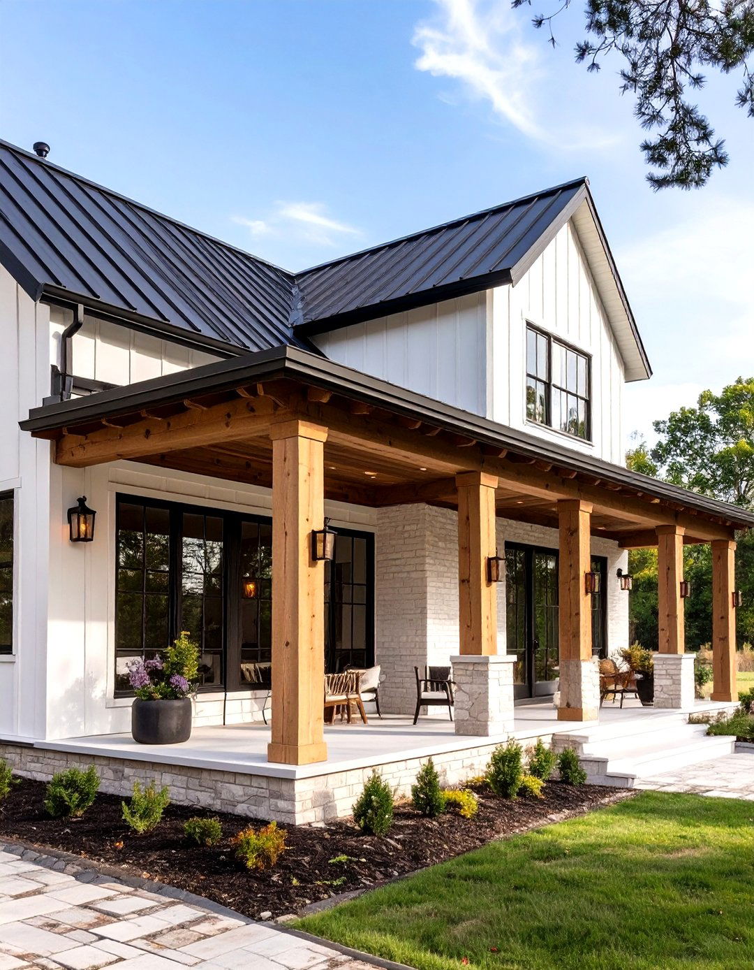Modern Farmhouse Brick Design - 30 house exterior brick paint color ideas