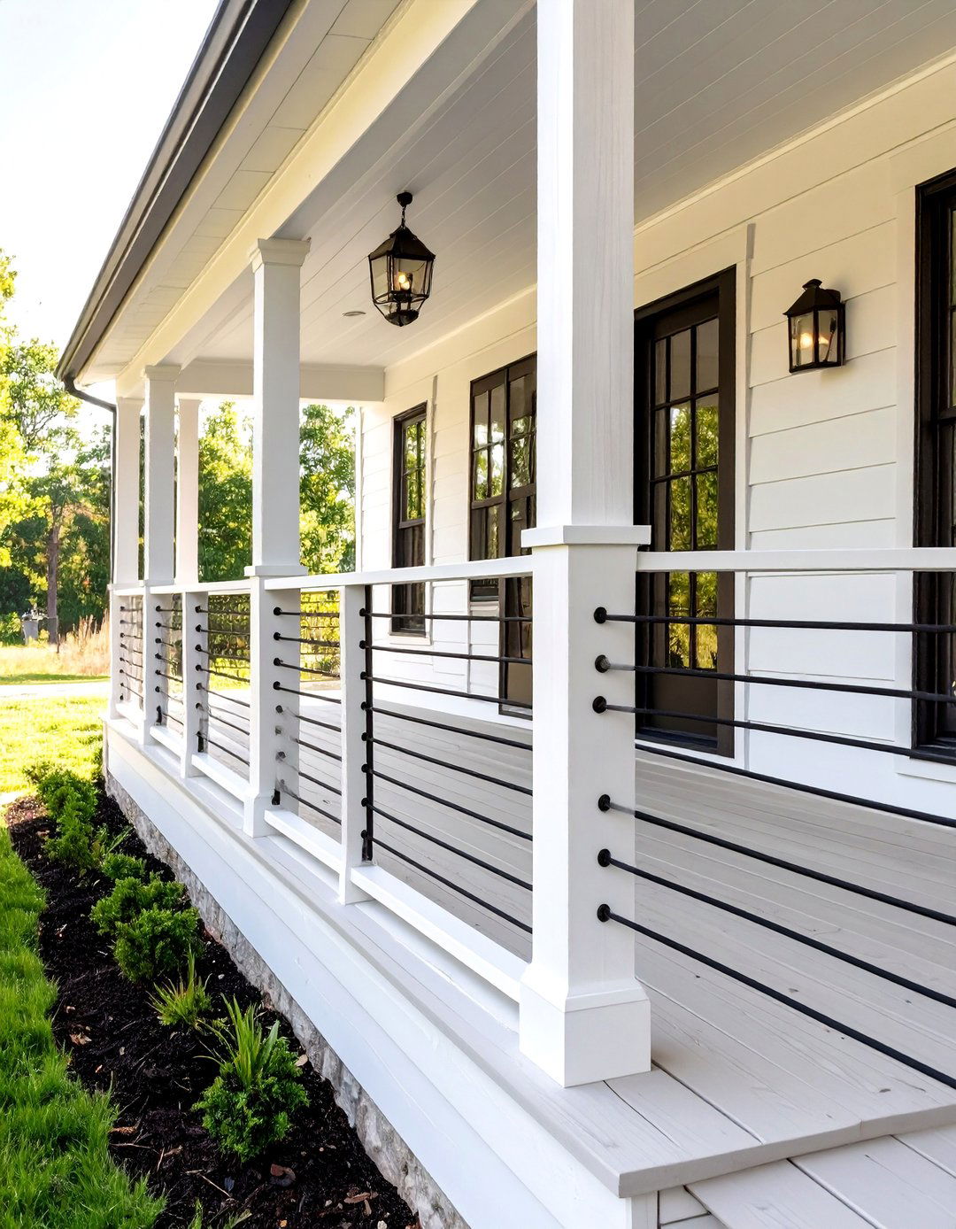 Modern Farmhouse Cable Deck Railing - 30 cable deck railing ideas