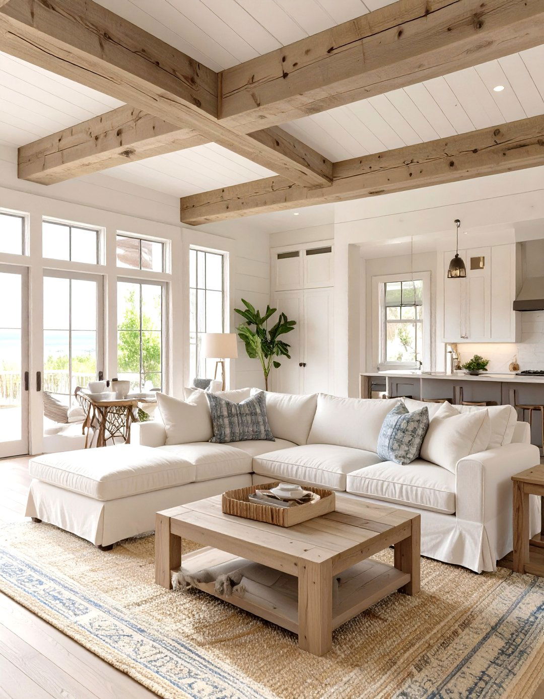 Modern Farmhouse Coastal Living Room - 30 modern coastal living room ideas