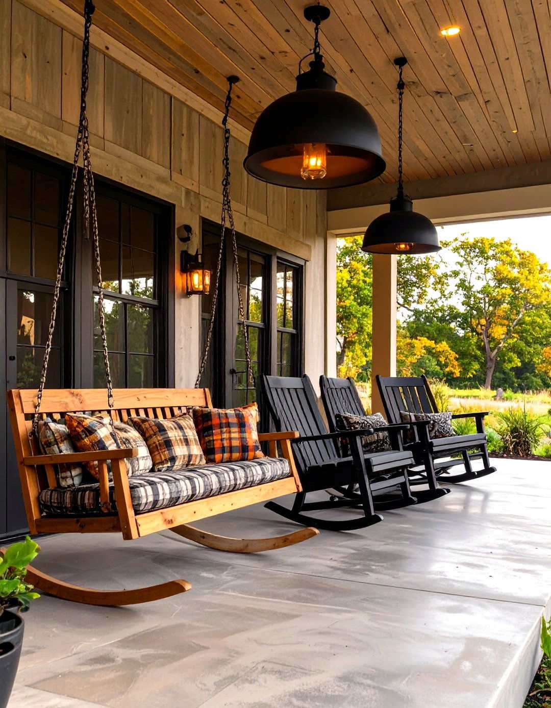 Modern Farmhouse Concrete Porch - 30 concrete porch ideas