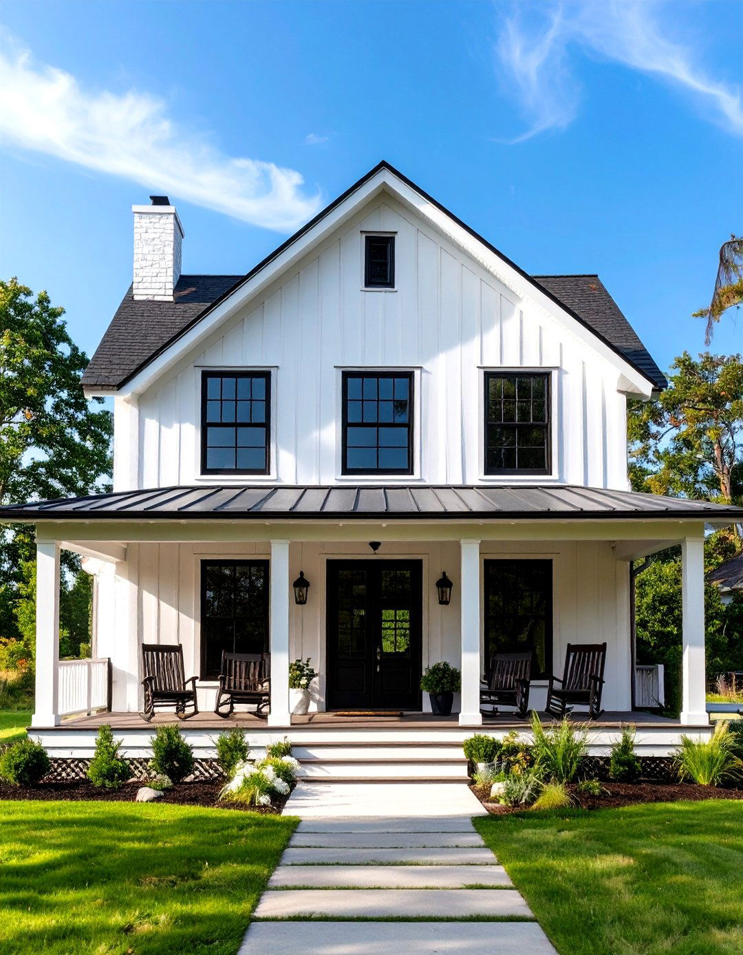 Modern Farmhouse Design with Wraparound Porch - 30 house design plans ideas