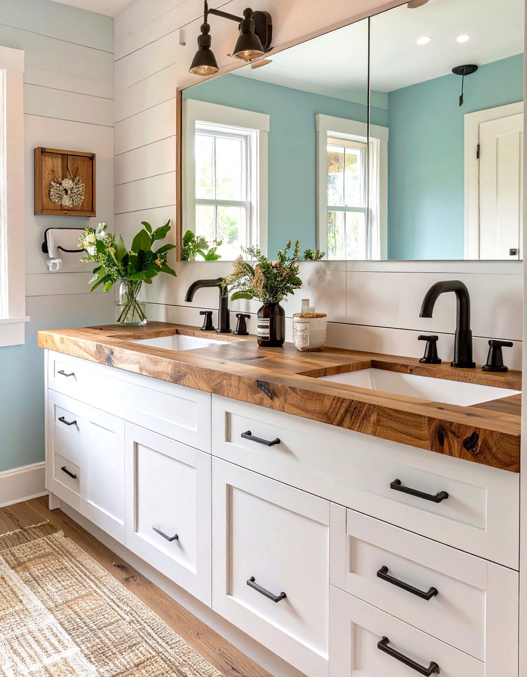 Modern Farmhouse Double Vanity - 30 master bathroom double sink vanity ideas