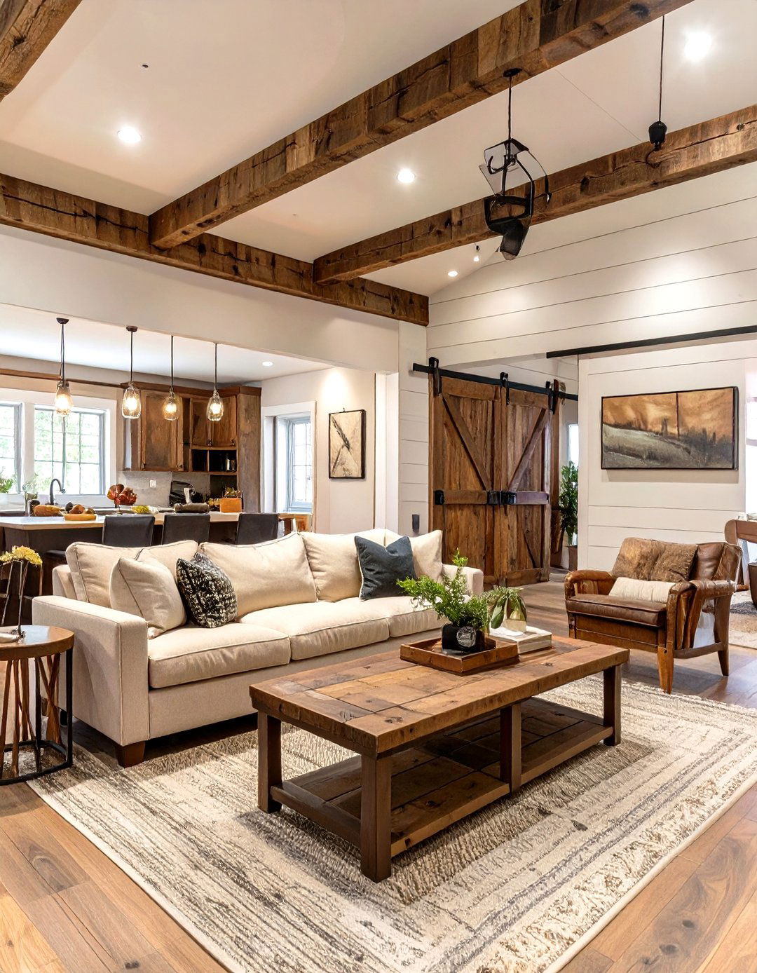 Modern Farmhouse Family Room - 30 basement living room ideas