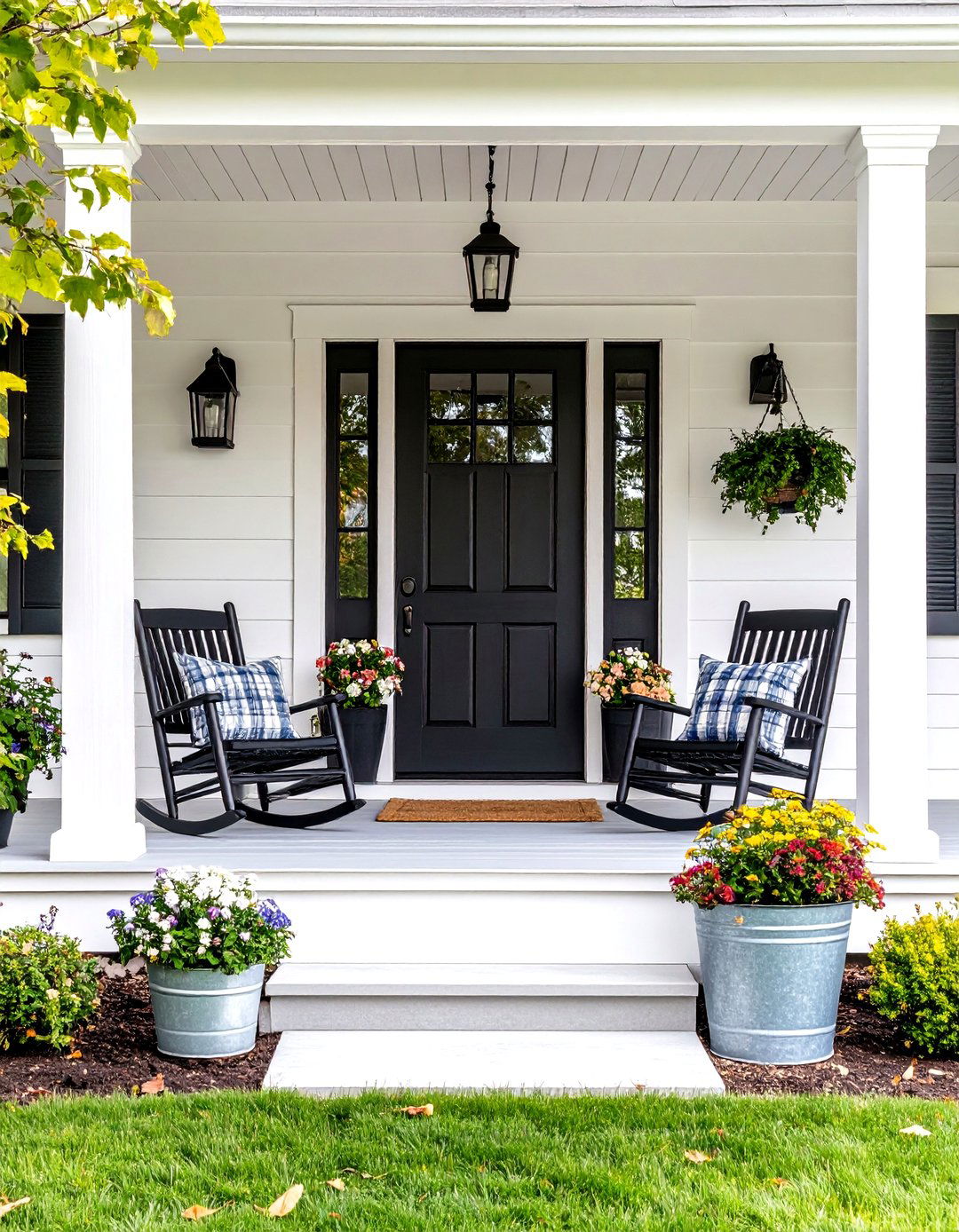 Modern Farmhouse Front Porch - 30 front door porch ideas