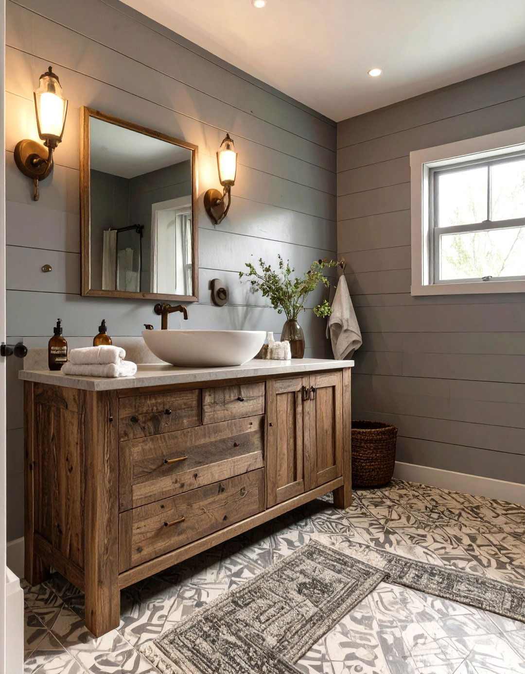 Modern Farmhouse Gray Bathroom - 30 gray bathroom ideas