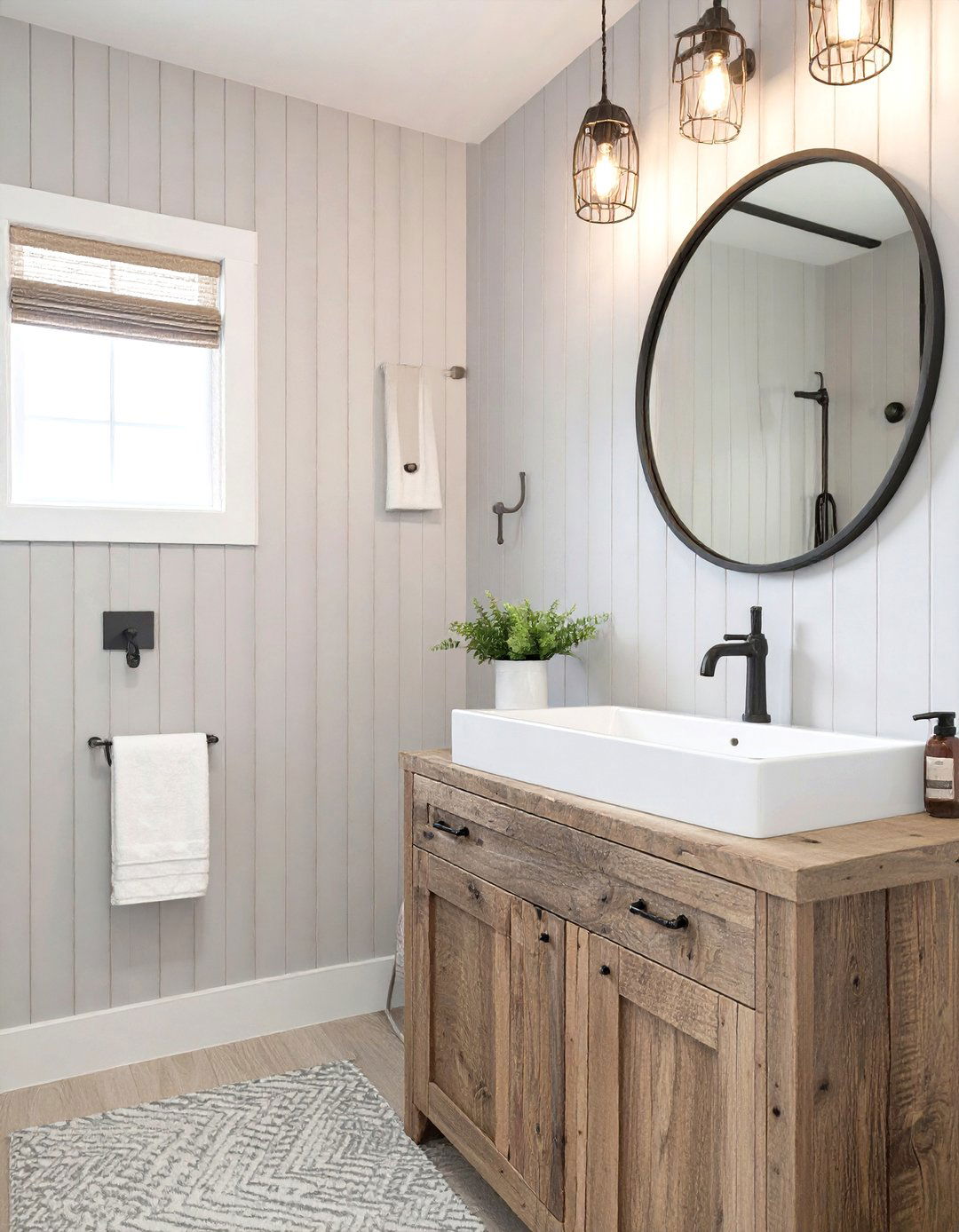 Modern Farmhouse Half Bathroom - 30 half bathroom wallpaper ideas