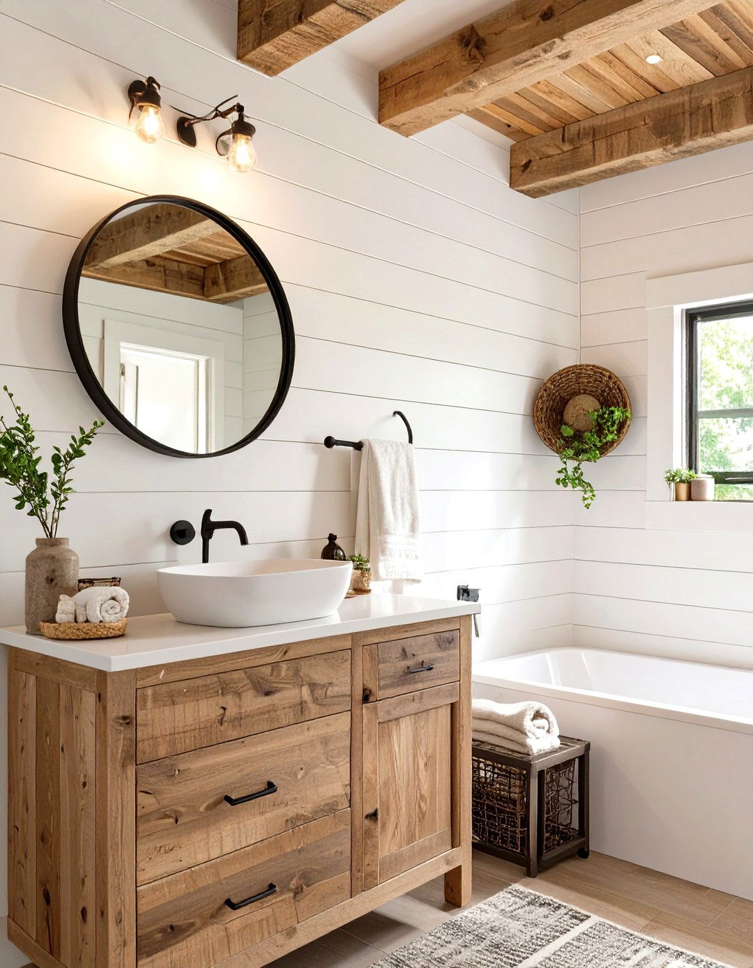 Modern Farmhouse Half Bathroom - 30 half bathroom remodel ideas