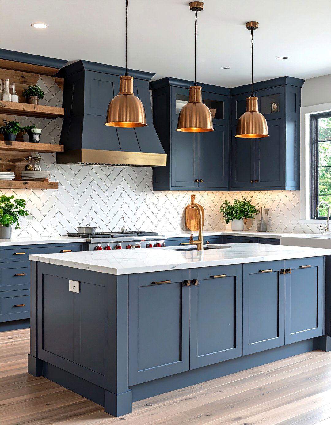 Modern Farmhouse Herringbone Kitchen - 30 kitchen backsplash tile ideas