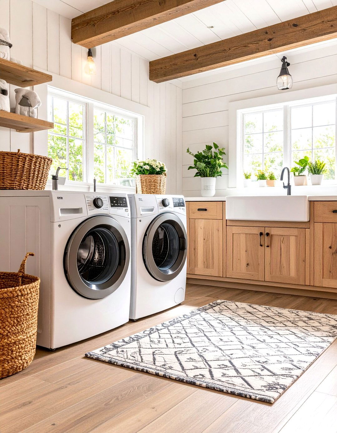 Modern Farmhouse Laundry Room Charm - 30 laundry decor ideas