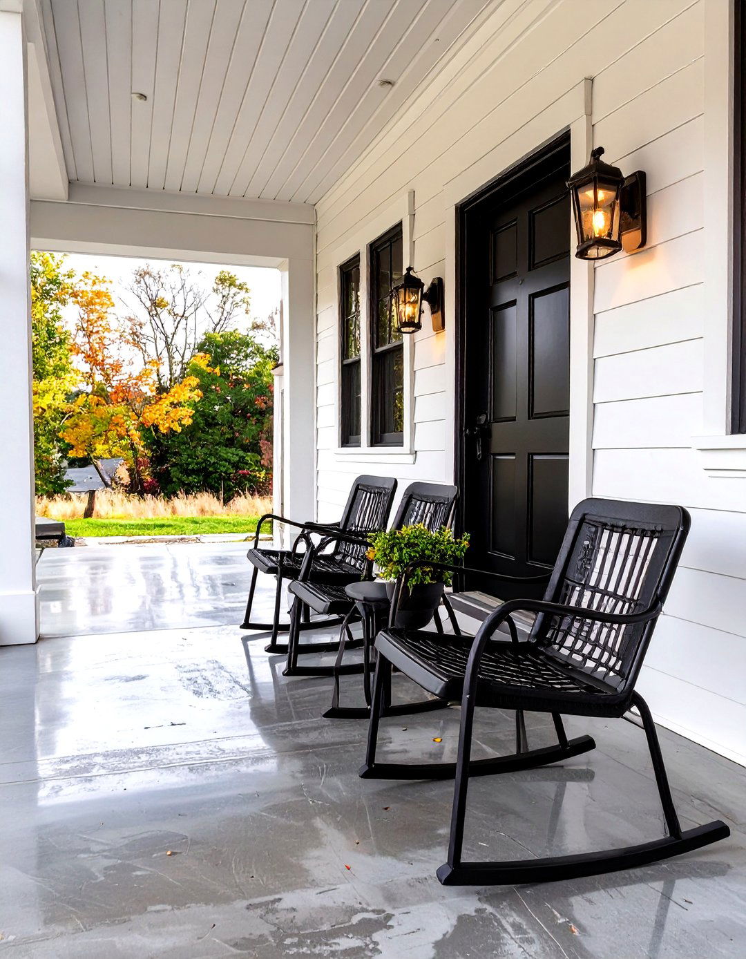 Modern Farmhouse Monochrome Porch - 30 country farmhouse porch ideas