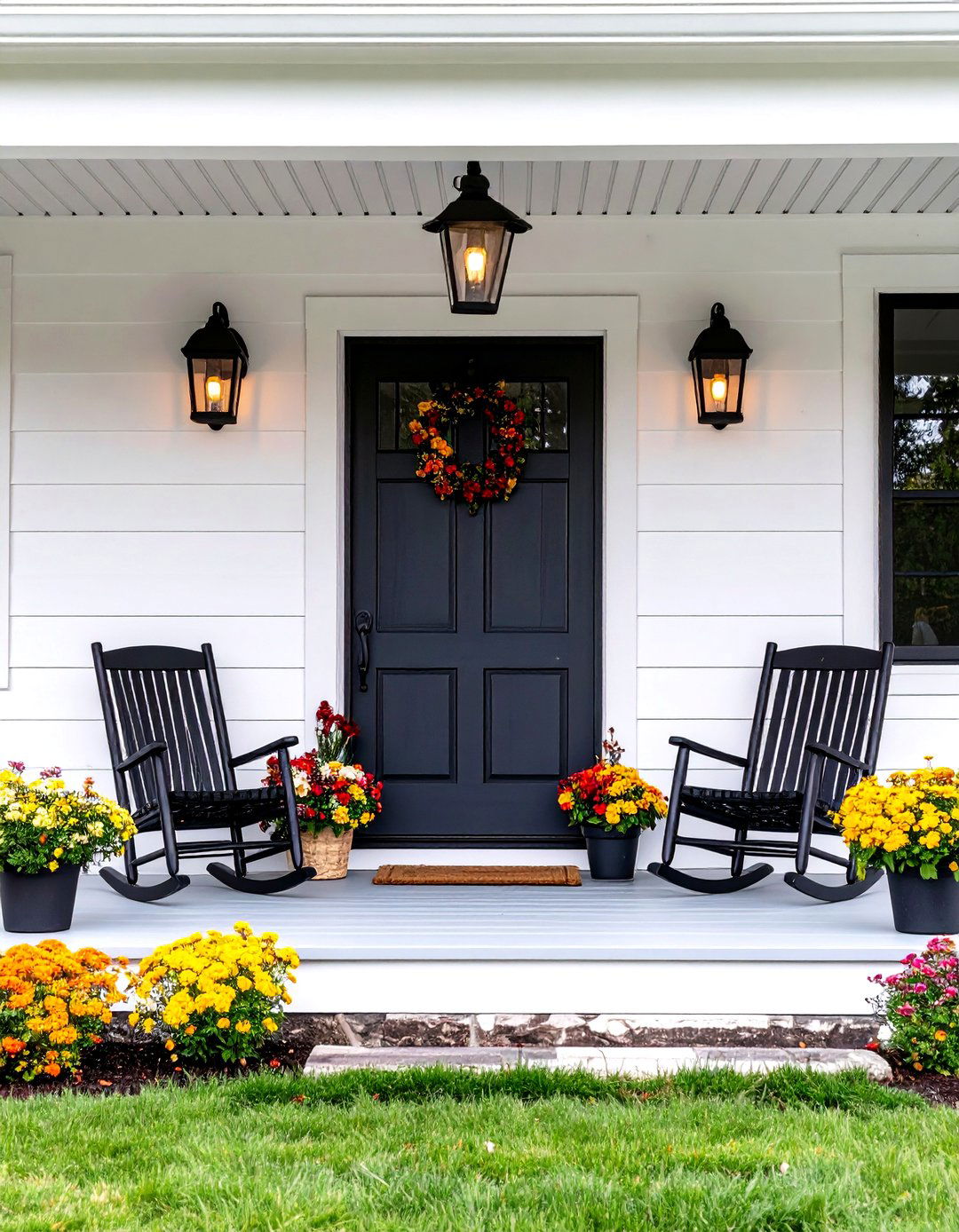 Modern Farmhouse Porch with Sleek Lines - 30 farmhouse front porch ideas