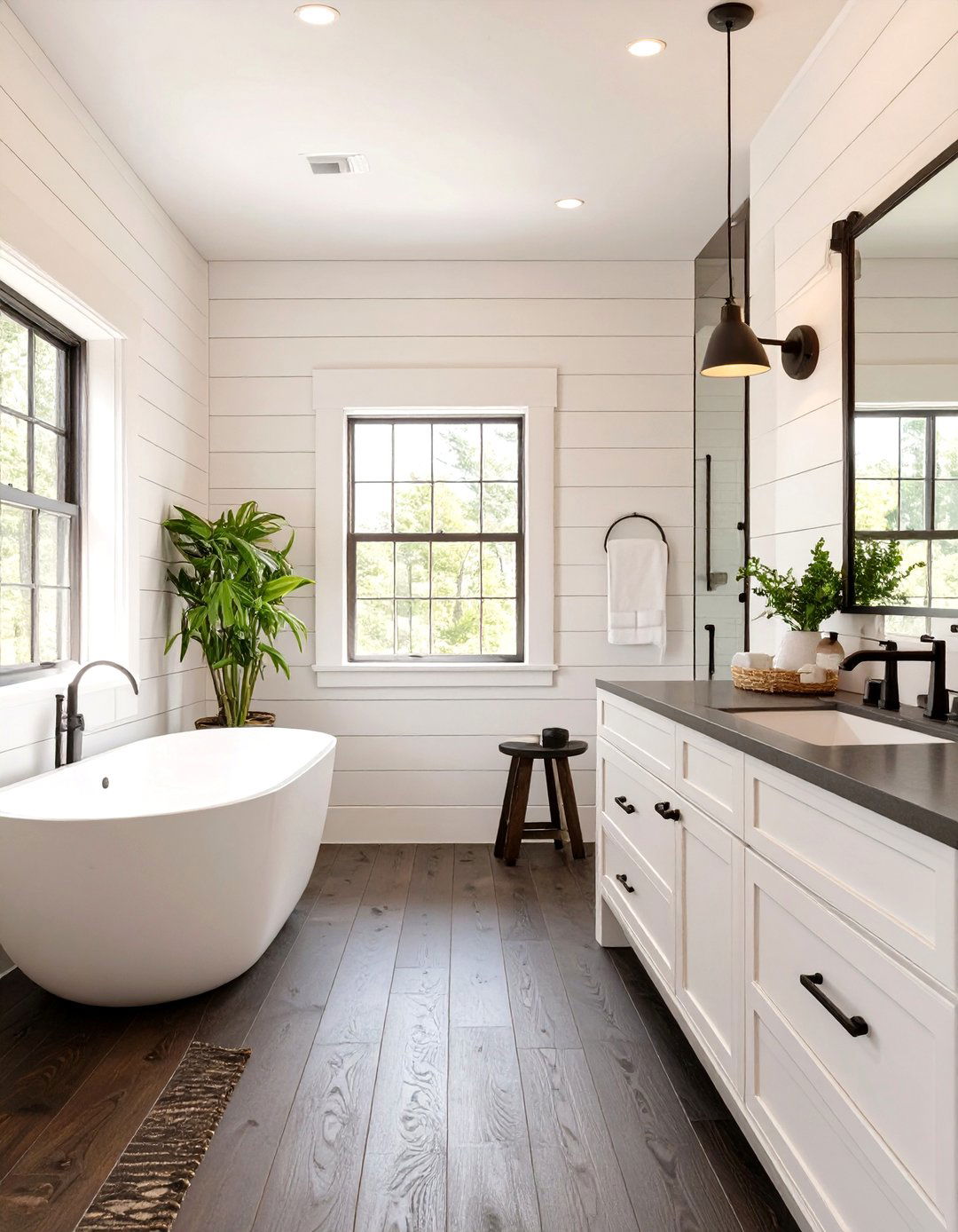 Modern Farmhouse White Bathroom - 30 modern white bathroom ideas