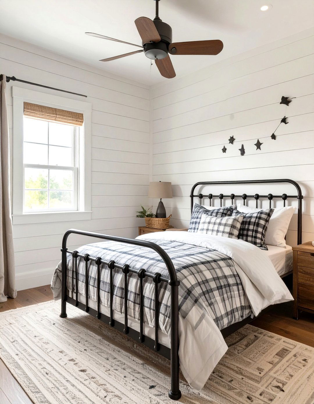 Modern Farmhouse White and Black Room - 30 boys room color ideas