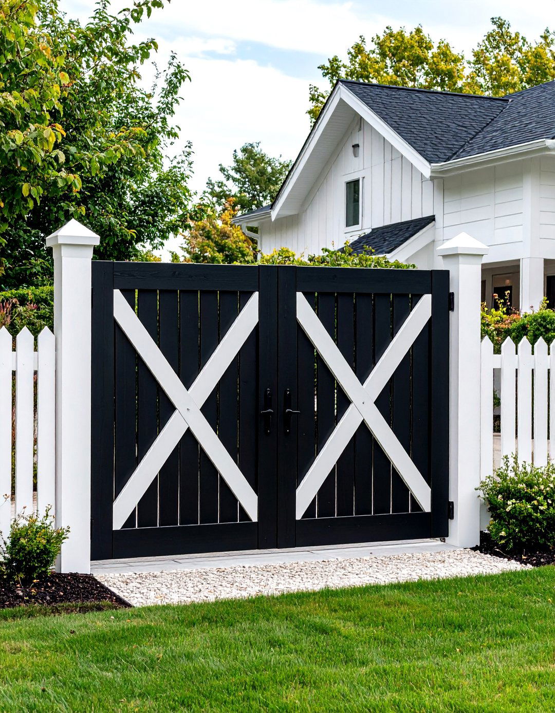 Modern Farmhouse X Brace Gate - 30 backyard gate ideas