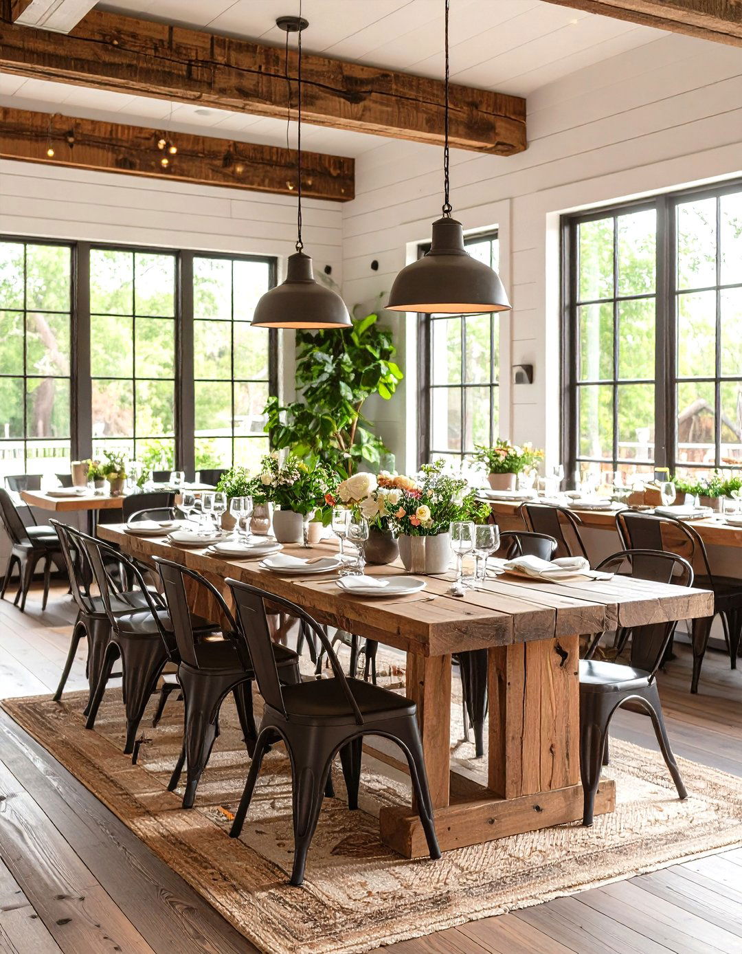 Modern Farmhouse with Rustic Charm - 30 restaurant interior design ideas