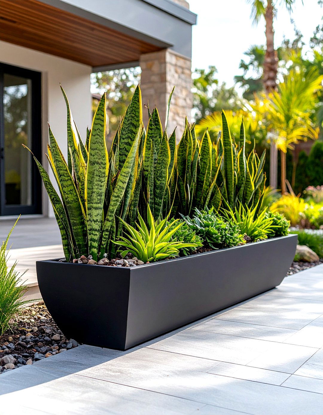 Modern Fiberglass Trough Planter - 30 outdoor planter ideas