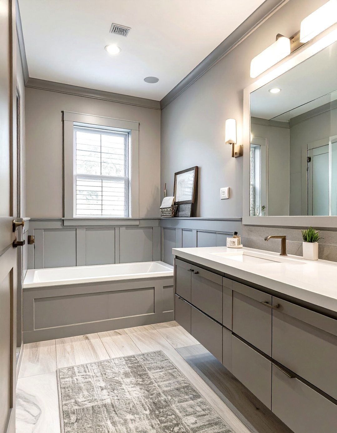 Modern Flat Panel Bathroom Wainscoting - 30 bathroom wainscoting ideas