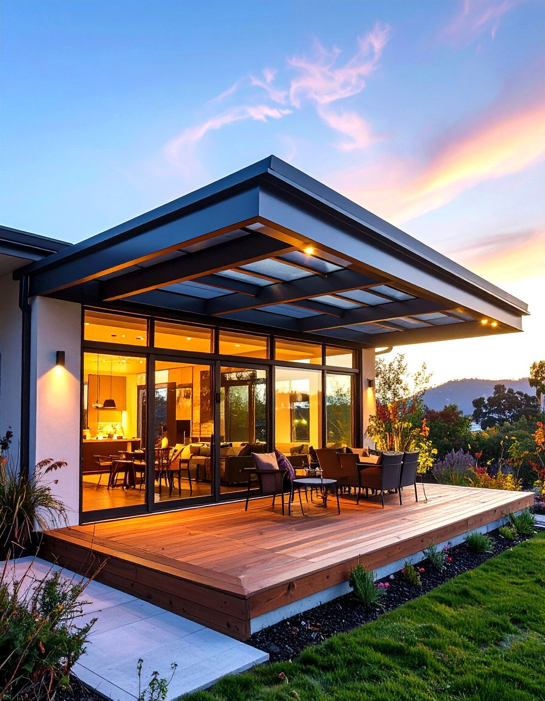 Modern Flat Roof Canopy - 30 front porch roof ideas