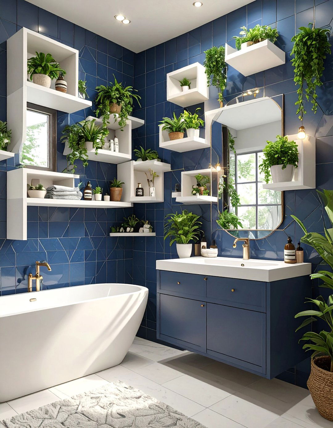 Modern Floating Box Bathroom Shelves - 30 bathroom shelving ideas