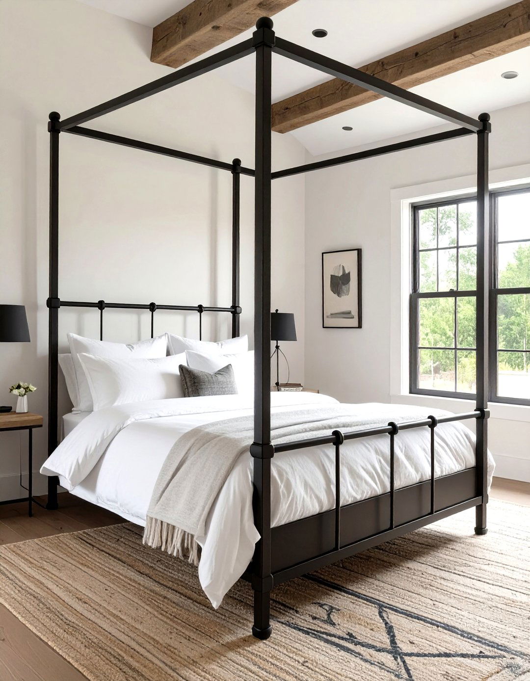 Modern Four Poster Bed - 30 modern farmhouse bedroom ideas