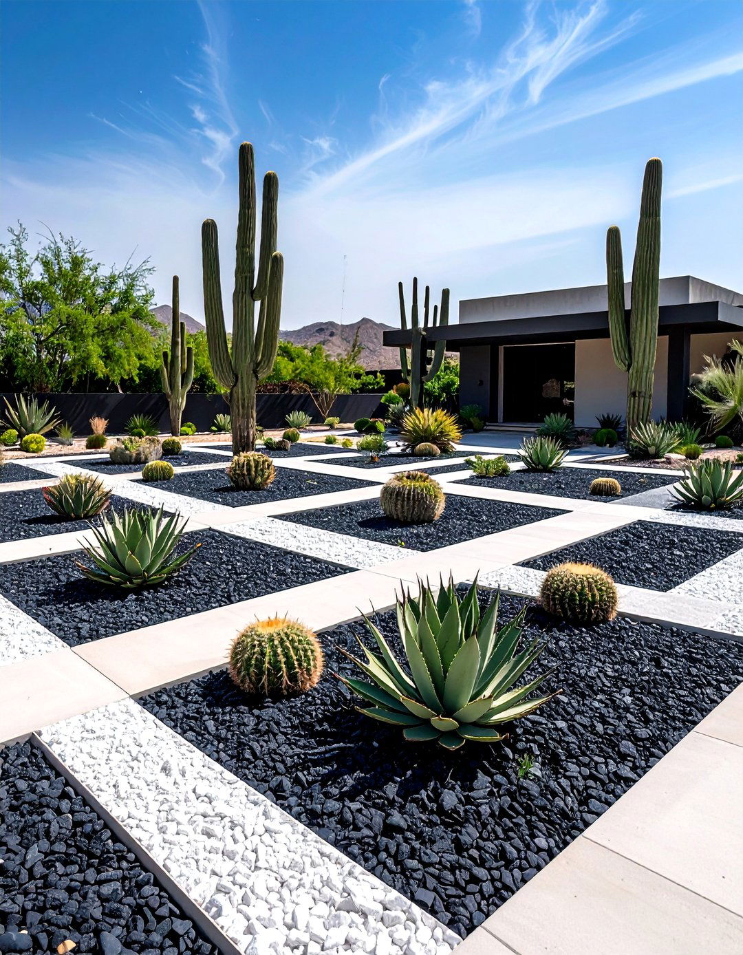 Modern Geometric Gravel Garden - 30 gravel garden ideas