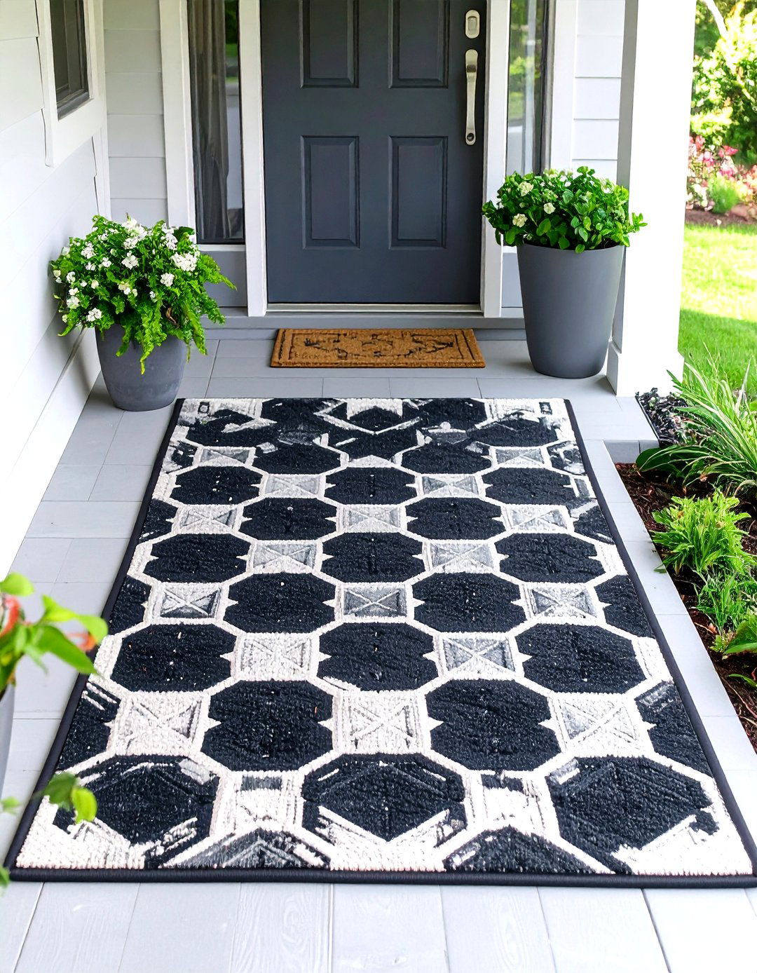 Modern Geometric Rug Design - 30 front porch rug ideas