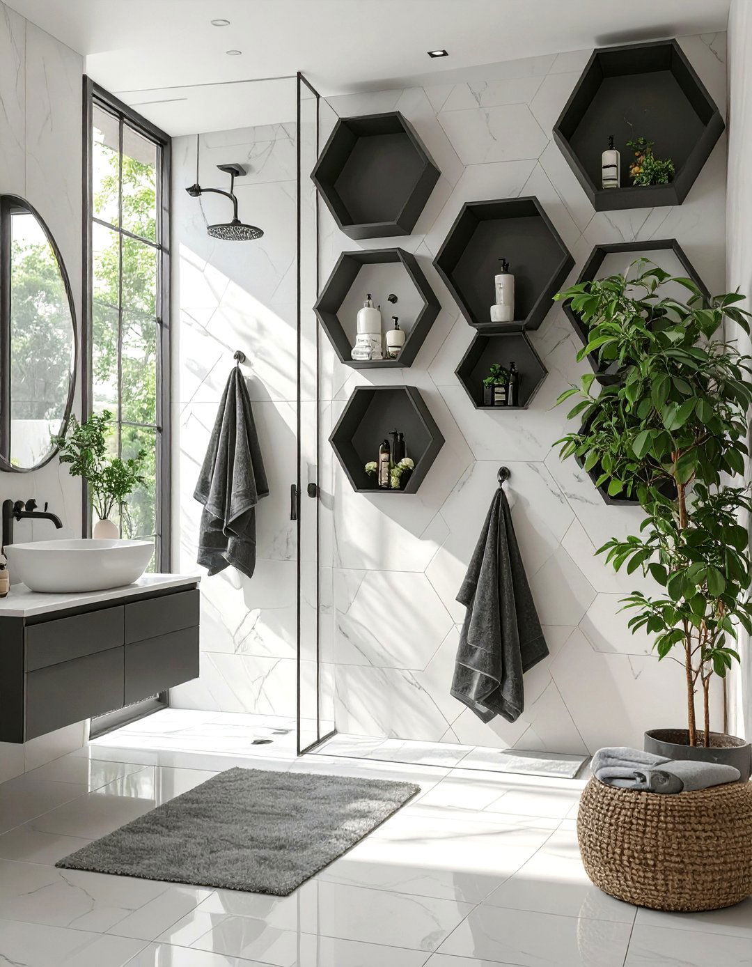 Modern Geometric Towel Holders - 30 bathroom towel hooks ideas