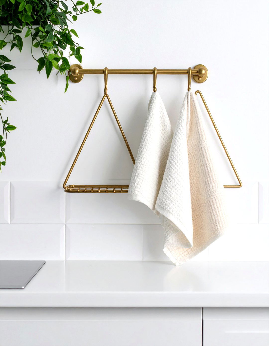 Modern Geometric Wire Holder - 30 kitchen towel holder ideas