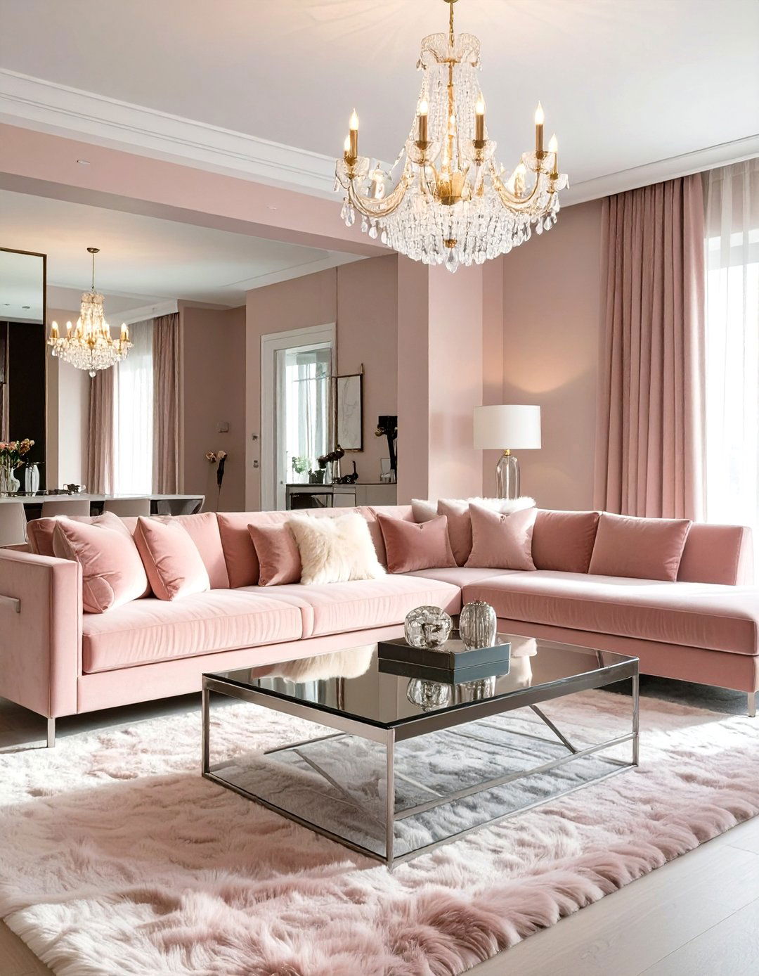 Modern Glam Family Room - 30 modern family room ideas