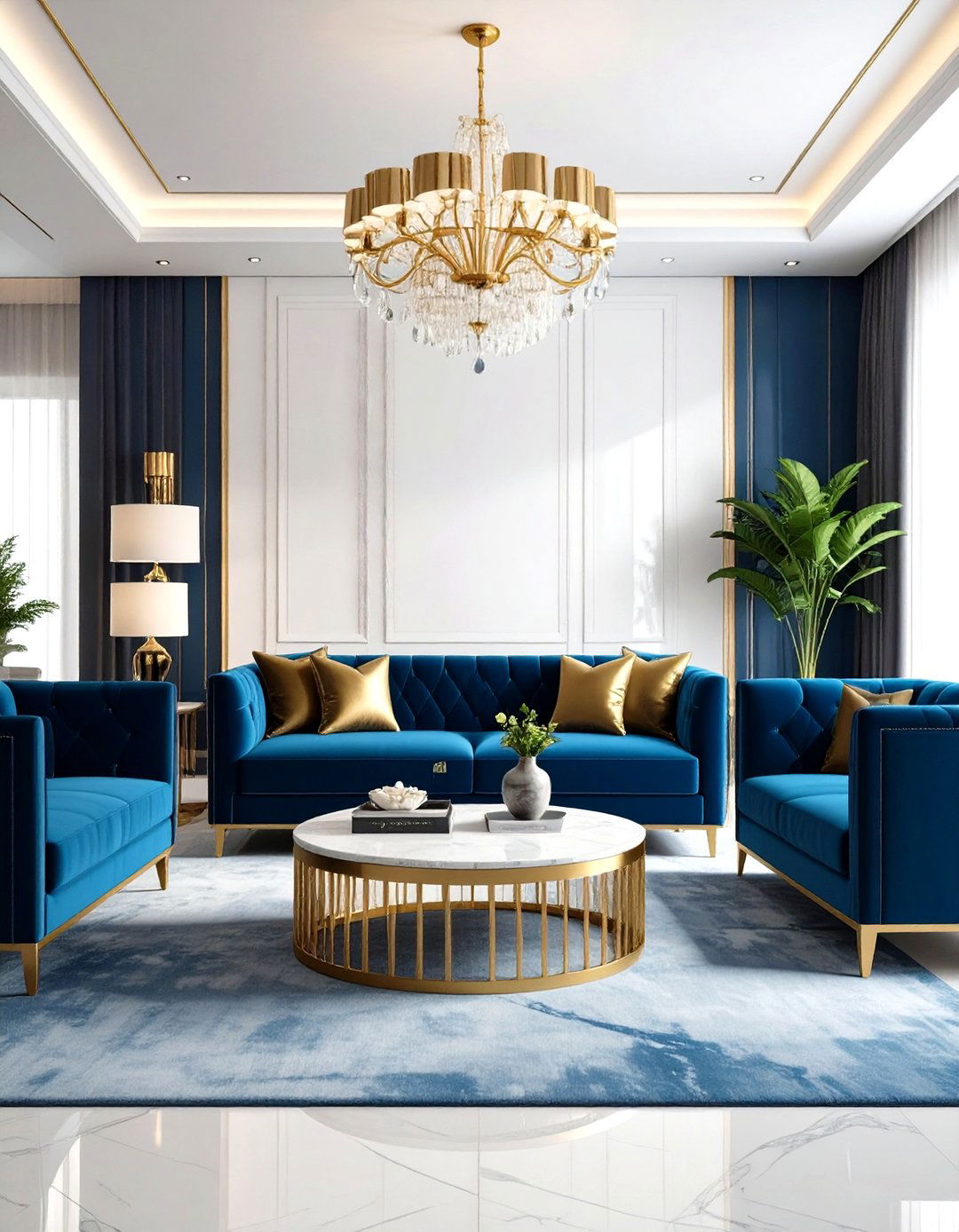 Modern Glam Family Room - 30 family room furniture ideas