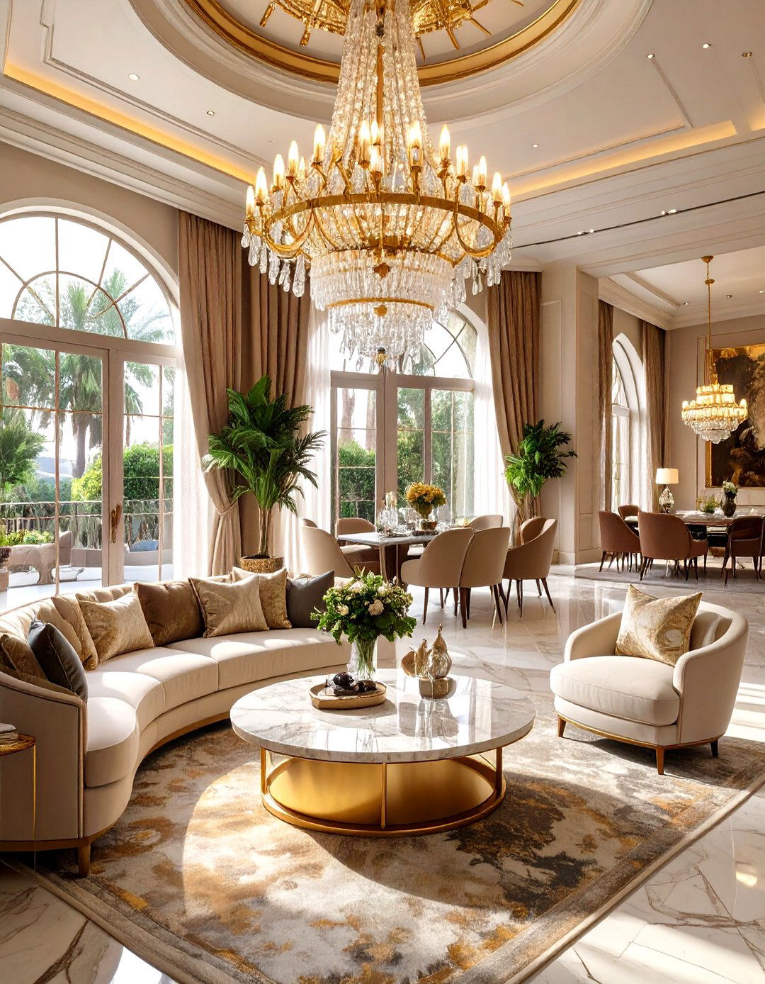 Modern Glam Living and Dining Room - 30 open concept living room and dining room ideas